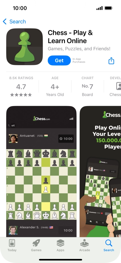 Press Get and follow the instructions on the screen to install the app.