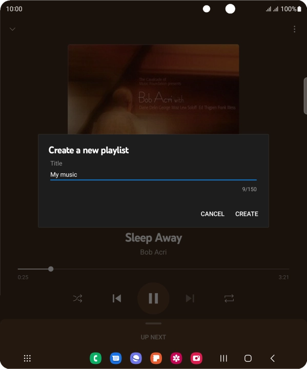 Key in a name for the playlist and press CREATE.