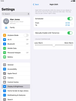 Press and drag the indicator below 