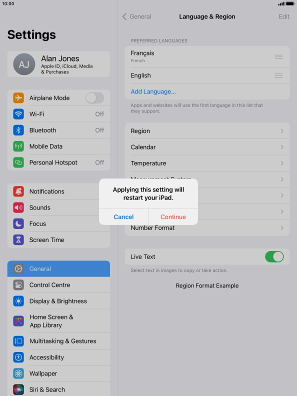Press Continue. Press Continue.