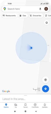 Press the search field and key in the required destination.