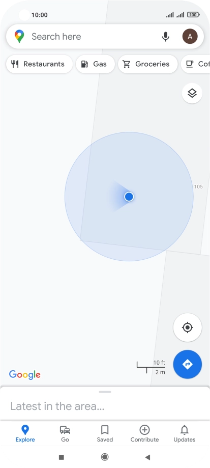 Press the search field and key in the required destination.