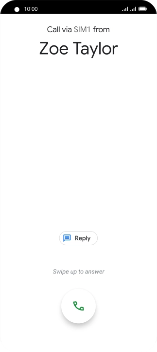Press and drag the accept call icon upwards.