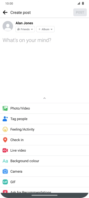 Press the text input field.