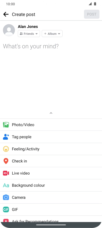 Press the text input field.