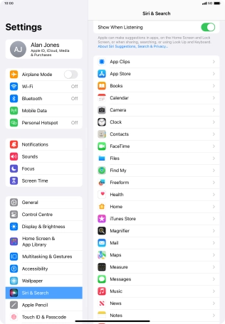 Press the required app.