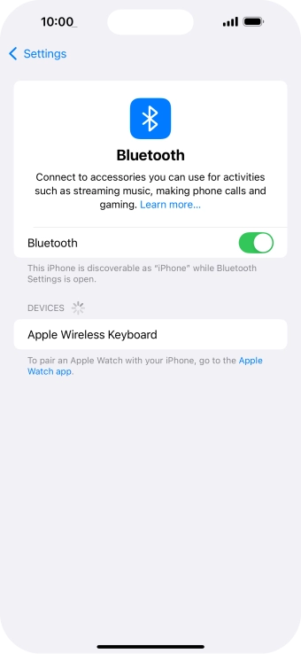 Press the required Bluetooth device and follow the instructions on the screen to pair the device with your phone.