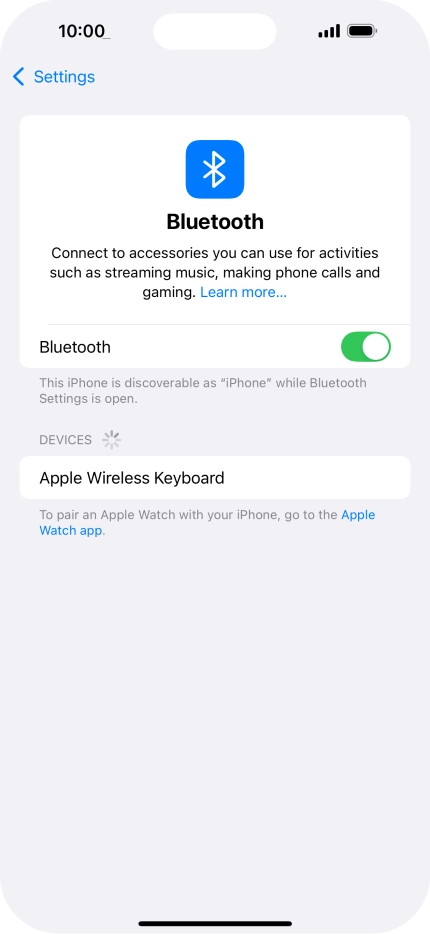 Press the required Bluetooth device and follow the instructions on the screen to pair the device with your phone.