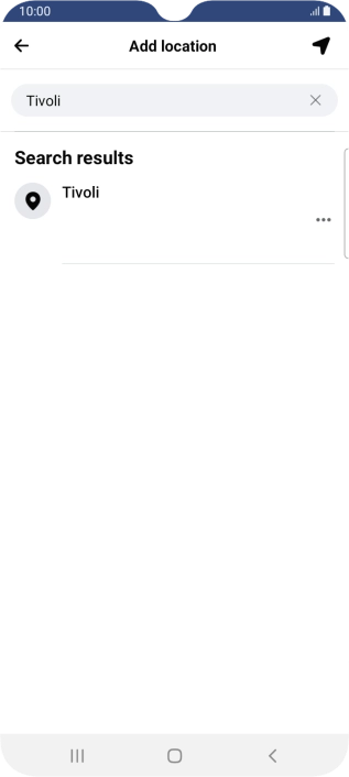 Press the required location.