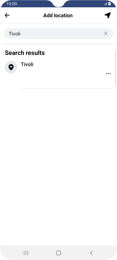 Press the required location.