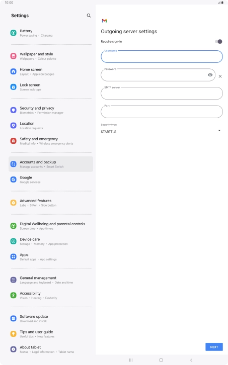 Press the field below 