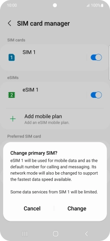 If you change price plan, press Change.