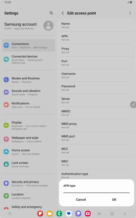 Key in mms and press OK. Key in mms and press OK.