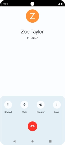 Press the end call icon.