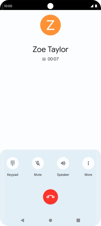 Press the end call icon.