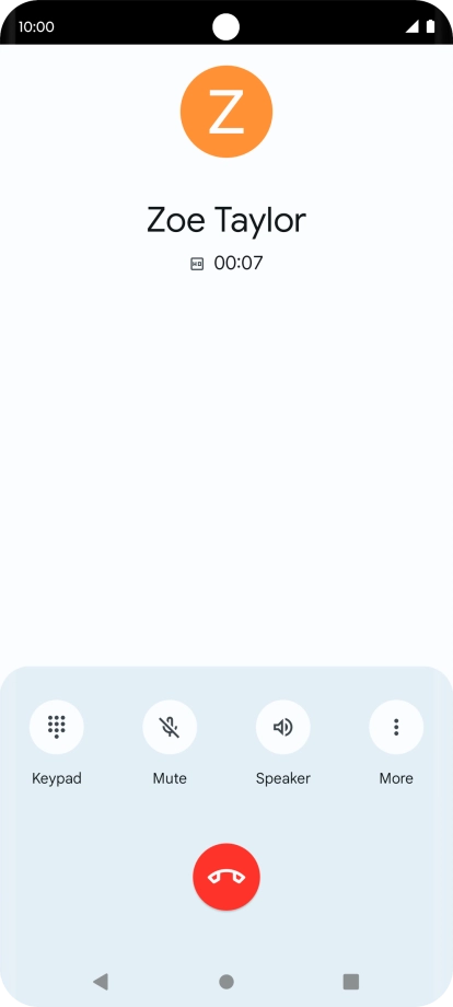 Press the end call icon.
