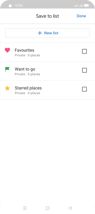 Press the required setting.