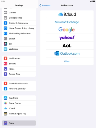 Press Microsoft Exchange. Press Microsoft Exchange.