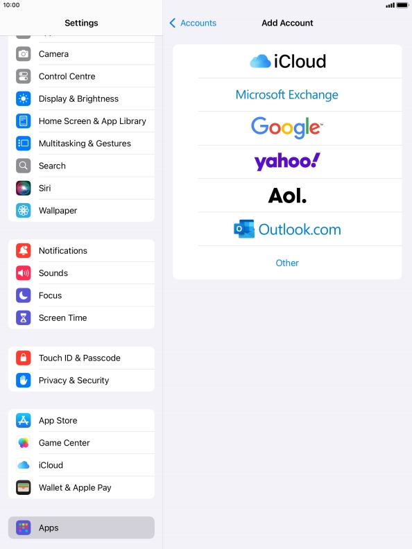 Press Microsoft Exchange. Press Microsoft Exchange.