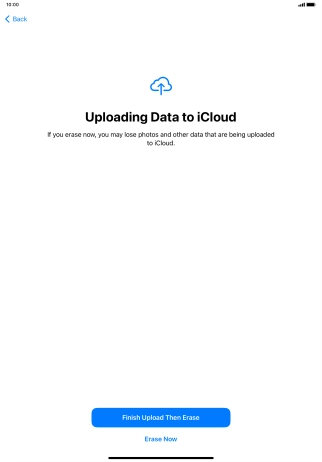 Press the required setting.