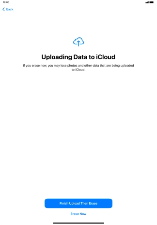Press the required setting. Press the required setting.