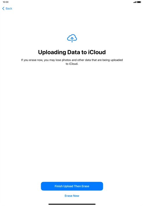 Press the required setting. Press the required setting.