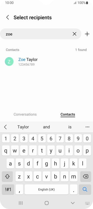 Press the required contact. Press the required contact.