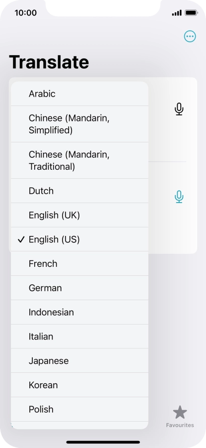 Press the required source language.