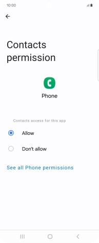 Press the required setting.