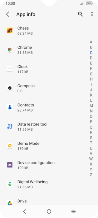 Press the required app.