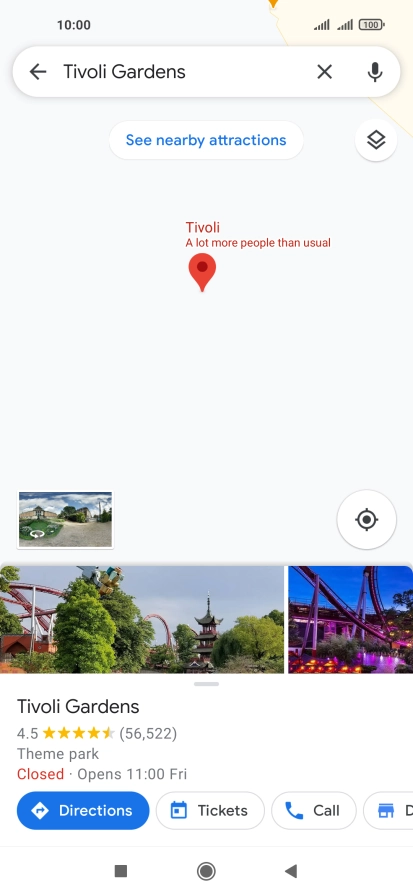 Press the destination at the bottom of the screen.