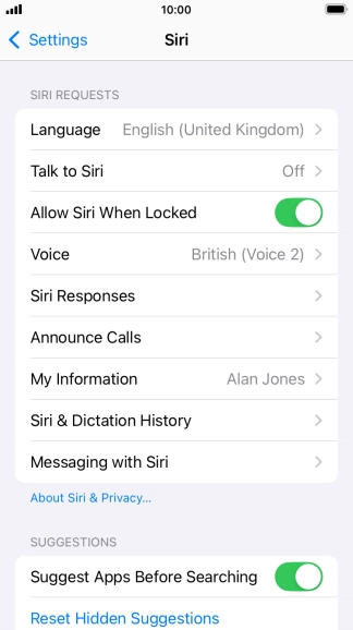 Press the indicator next to 