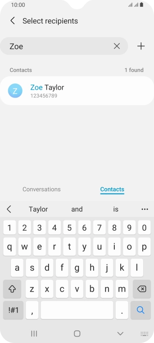 Press the required contact. Press the required contact.