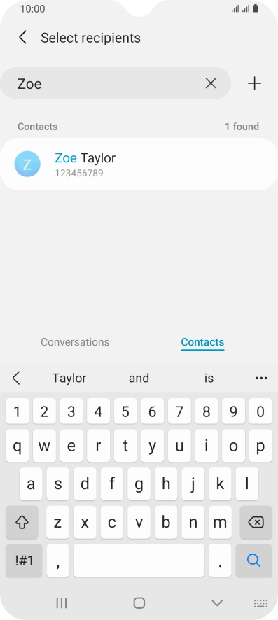 Press the required contact. Press the required contact.