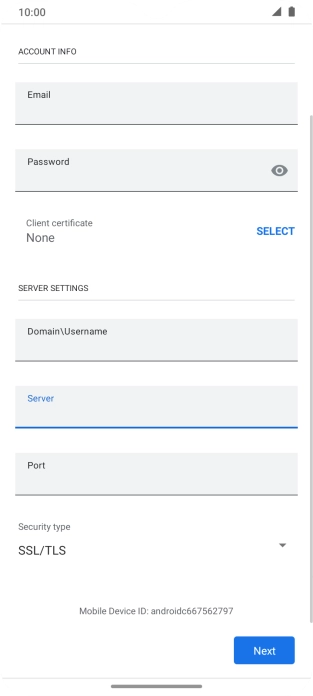 Press the field below 