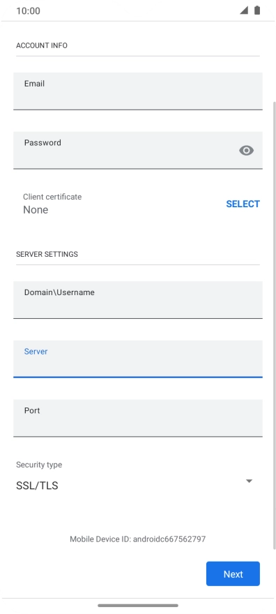 Press the field below 