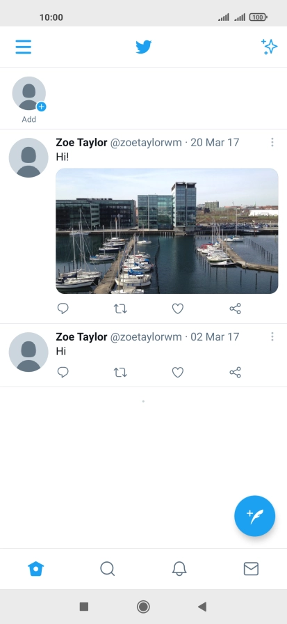 Press the new tweet icon.