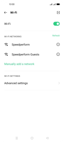 Press the required Wi-Fi network.