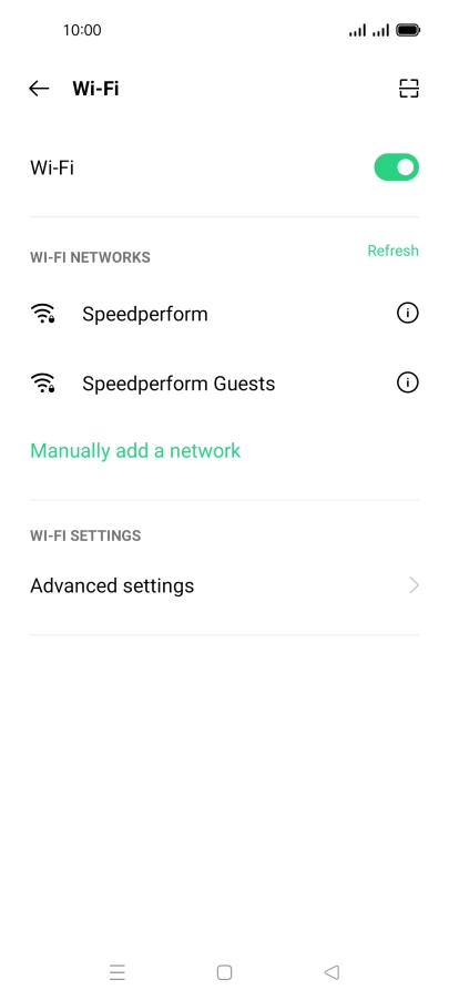 Press the required Wi-Fi network.