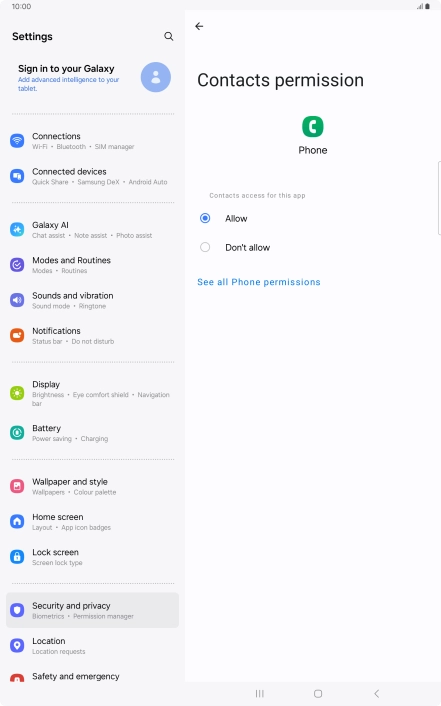Press the required setting. Press the required setting.