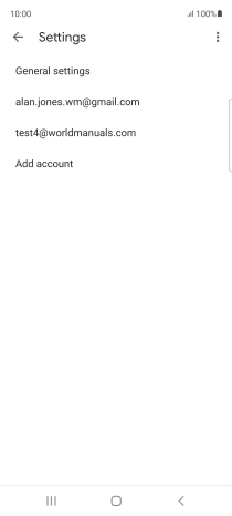 Press the required email account.