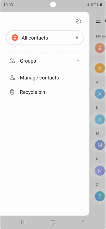 Press Manage contacts. Press Manage contacts.