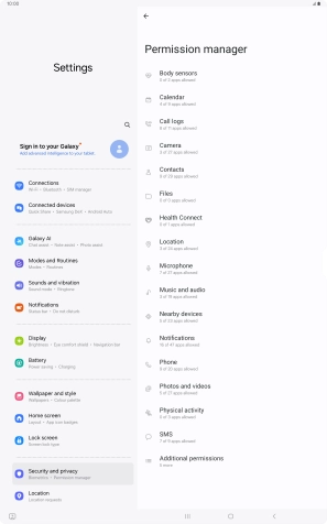 Press the required category.