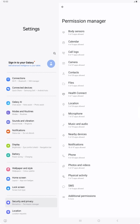 Press the required category.