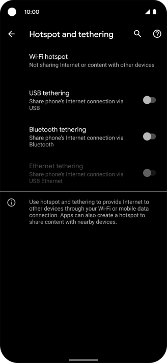 Press Wi-Fi hotspot.