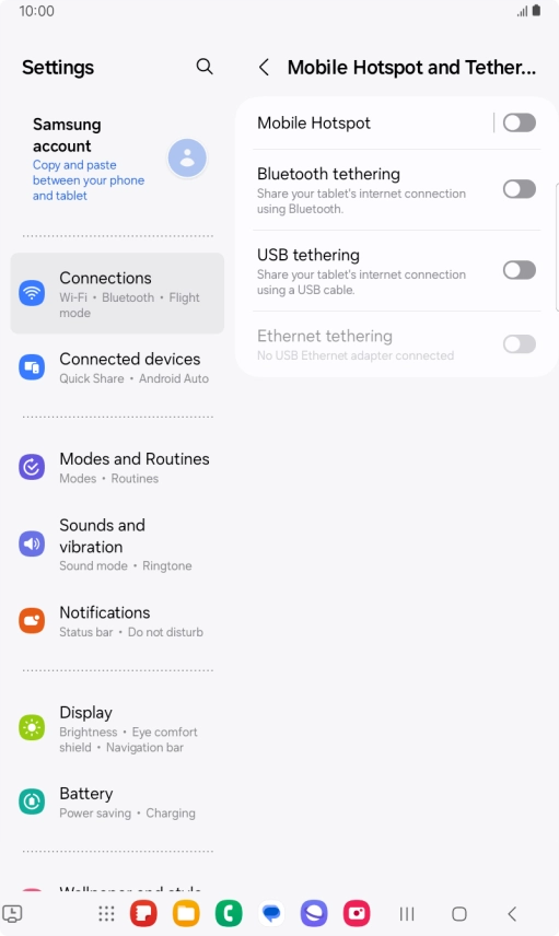 Press Mobile Hotspot.