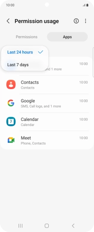 Press the required setting.