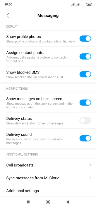 Press Additional settings.