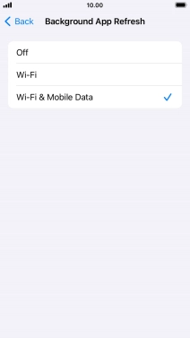 To turn off background refresh of apps, press Off. To turn off background refresh of apps, press Off.