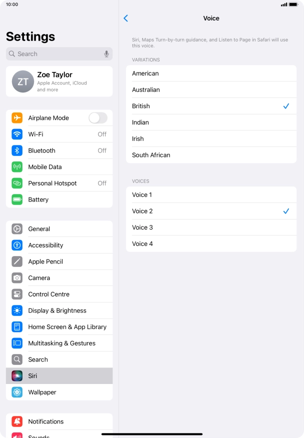 Press the required accent.